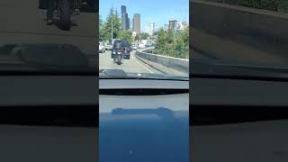 Traffic on I-5 outside of downtown Seattle