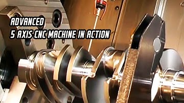 Extraordinary 5 axis CNC machine machining  a complete crankshaft for an Aerospace product