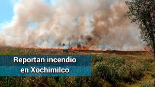 Incendio consume 14 hectáreas de Ciénega Grande en Xochimilco