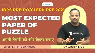 Most Expected Paper of Puzzle | IBPS RRB PO/Clerk Pre 2021 | Sachin Modi