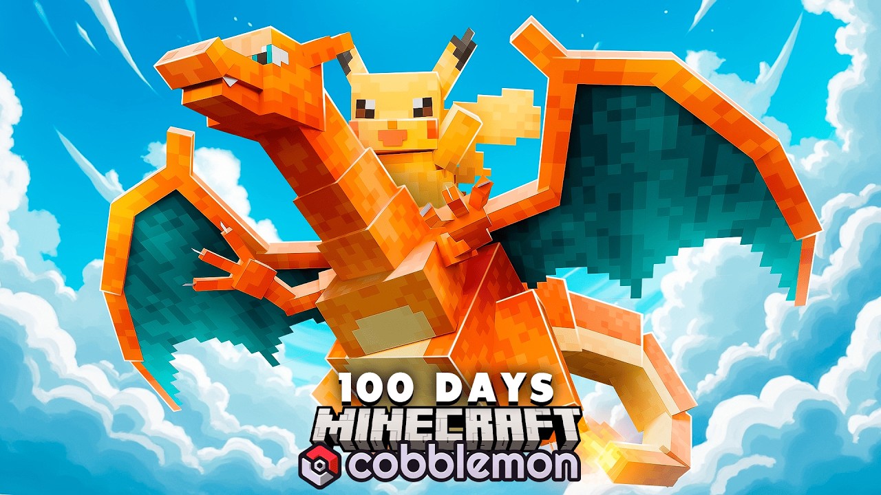 I spent 100 DAYS in Pokemon Minecraft (Cobblemon Hardcore)