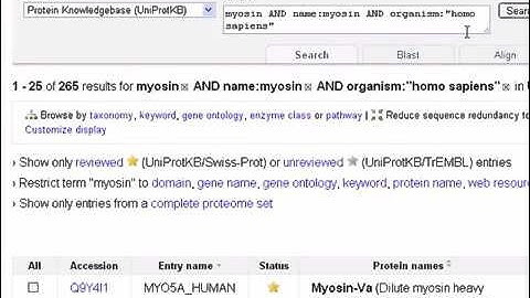 Bioinformatics [Lesson 1]: Using SwissProt database to search for a specific protein