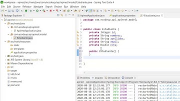 APIREST con Spring Boot  -  Crear la clase Estudiante #4