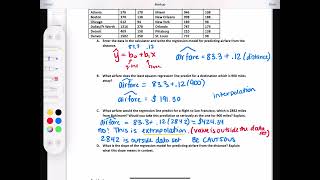 AP Stats Ch 8 Linear Regression examples part 1