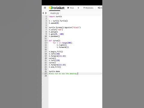 Make a Heart using python #turtlepython #programming #codesecret #code ...