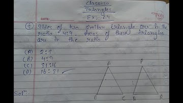 Sides of two similar triangle are in the ratio 4:9. Areas of these  triangles are in the ratio