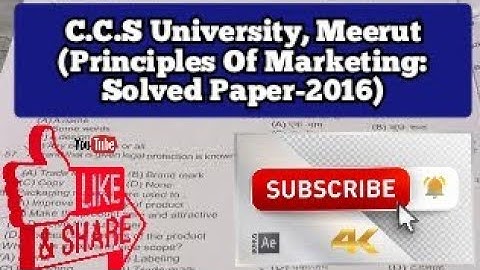 C.C.S University, Meerut (Principles Of Marketing: Solved Paper-2016)