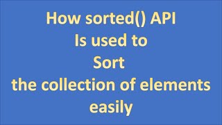 Sort collection of elements using sorted() API in Java 8 streams. java 8 new features part 8. Profile