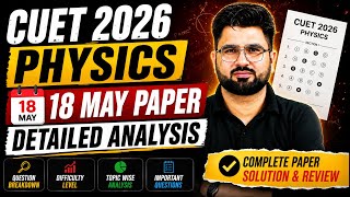 CUET Physics 2026 | 18 May Physics Paper Detailed Analysis | कैसा आया था Paper 📑 | आगे कैसा आएगा ?