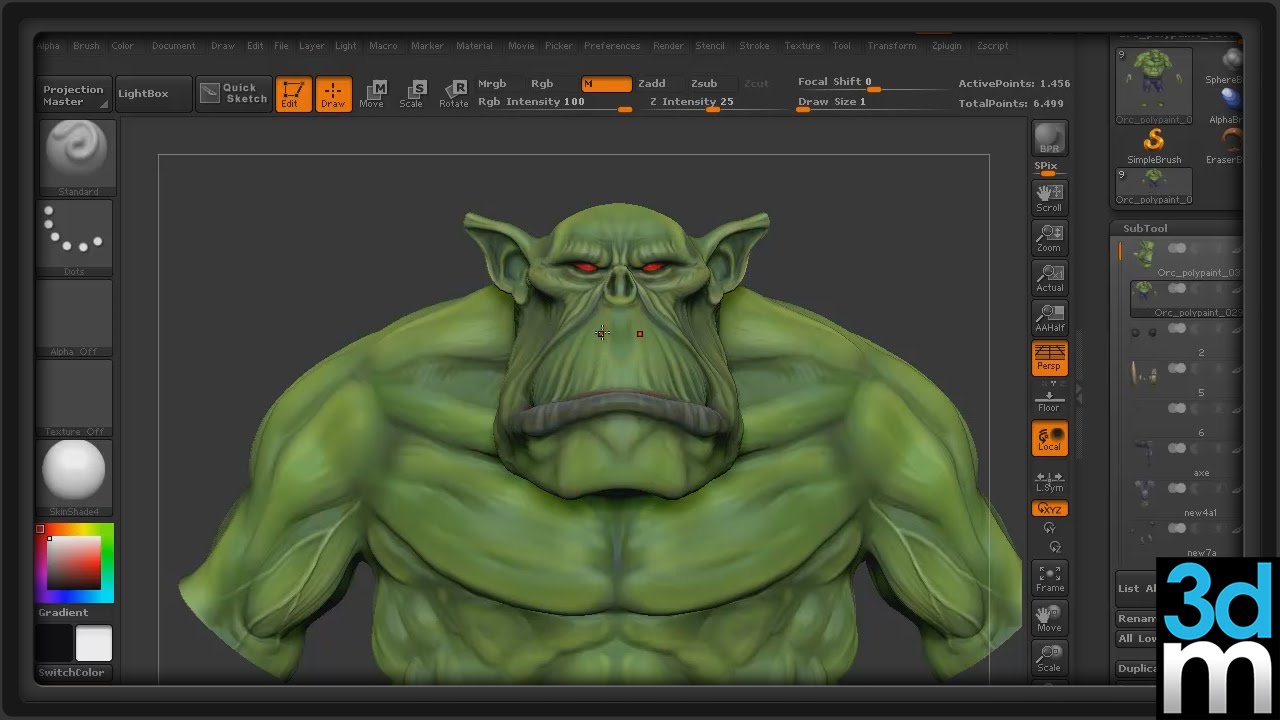 symetrie zbrush