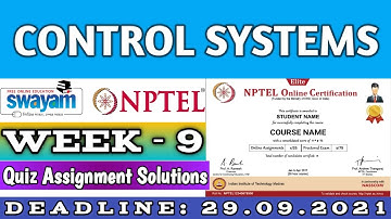 Control systems | NPTEL | Week 9 | Assignment 9 Solutions | July 2021