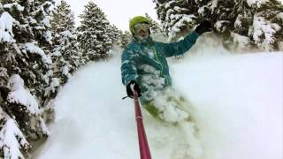 Riesneralm, Donnersbachwald I 2013, Freeride in deep powder.