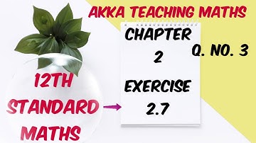 12th Maths|Chapter:2|Exercise:2.7 Q. No.3 |polar form of Complex number
