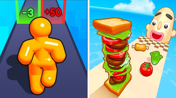 Tall Man Run VS Sandwich runner Max All Level android iOS gameplay 