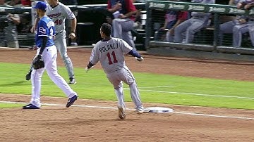 MIN@TEX: Polanco triples for first Major League hit