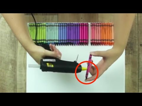 She Glues 45 Crayons To A Canvas And Then Grabs The Hair Dryer