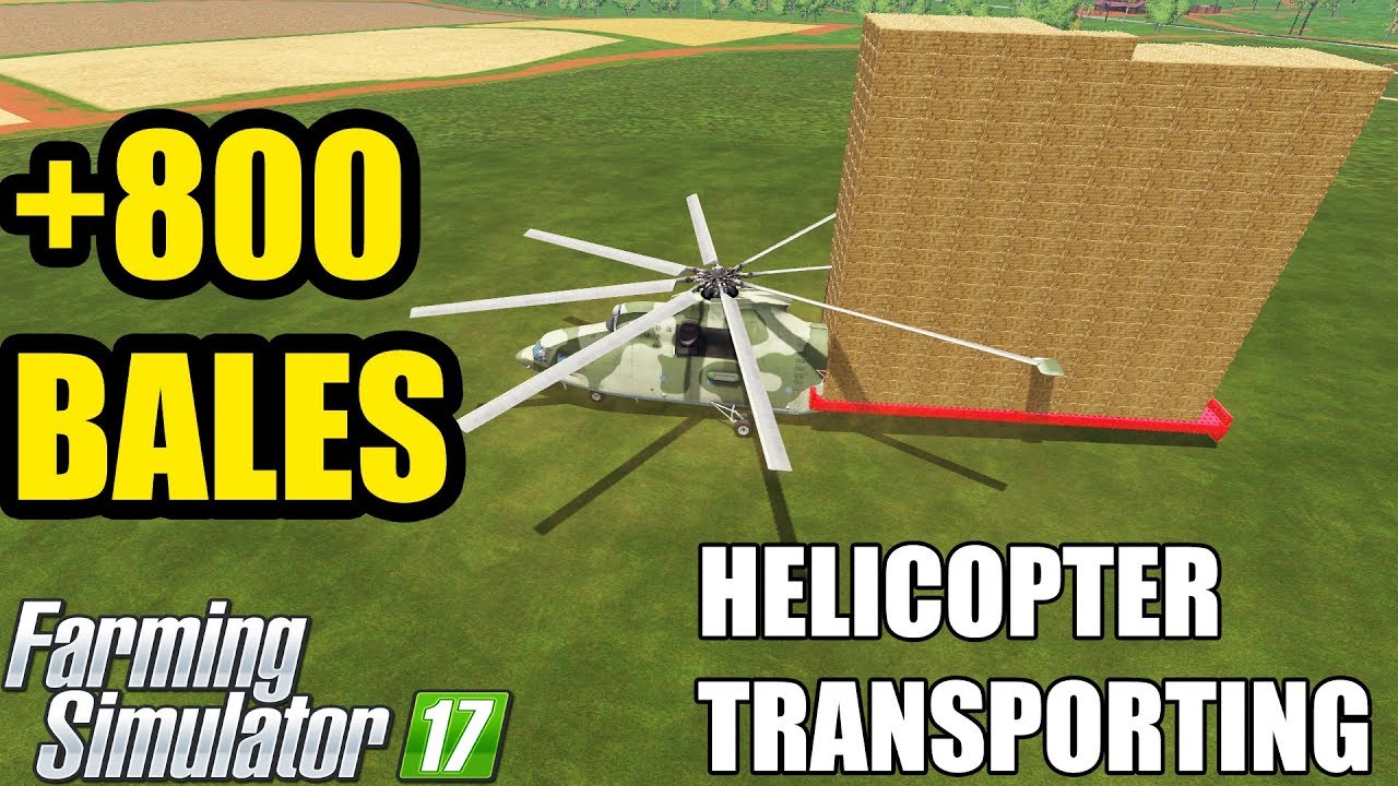 Farming Simulator 17 | +800 BALE : BALING & HELICOPTER TRANSPORTING