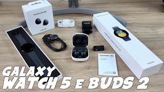 UNBOXING: GALAXY WATCH 5 e GALAXY BUDS 2 - Primeiras impressões