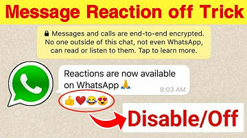 WhatsApp Message Reactions Disable Kaise Kare ? WhatsApp Message Reactions Off Kaise Kare ?