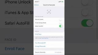 On the iphone x "touch id & code" section becomes "face with addition
of facial recognition and disappearance fingerpri...