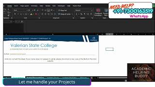 Excel Module 7 SAM Project 1A Valerian State College | New Perspectives Tutorial
