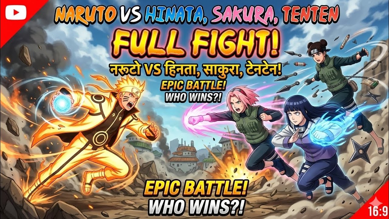 Naruto VS Hinata,Sakura,tenten FULL FIGHTING NARUTO ULTIMATE NINJA STROM 