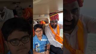 Hanuman Beniwal with his son Ashutosh Beniwal in a helicopter #HanumanBeniwal