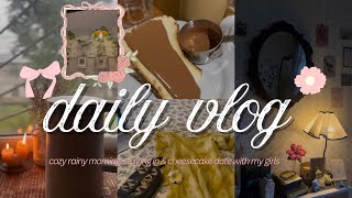 ˚.🎀༘⋆ Romanticising life 𓍢ִ໋🌷͙֒ | Rain,breakfast,chilling, aesthetic vlog,best cheesecake,unboxing ✿ screenshot 3