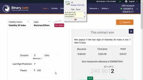 Original video without editing. Automated Trading Binary.com 6 May 2019