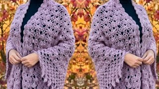How to Crochet Quick Easy Women Shawl Pattern tutorial For Beginners#crochet#knitting#diy shawl