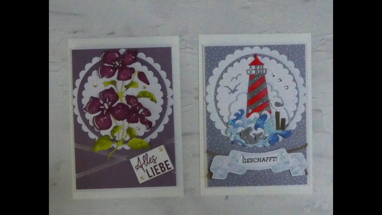 Schöne Karten Glitter Drops mit Material verschiedener Hersteller ...