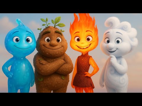 🌈 Elements Song for Kids | Water, Fire, Air & Earth 🌍🔥