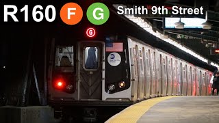 NYC MTA R160 Smith 9th Street Subway Action REMASTERED