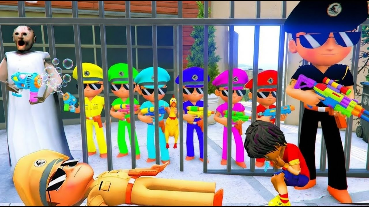 🤯😡White Granny Kidnapped Colorful Little Singham in Gta 5 | Little Singham Save Shinchan