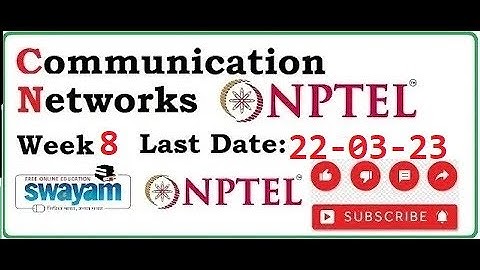 week 8| communication networks nptel assignment answers | NPTEL|2023|