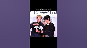 Taejoon struggling to make a heart 🤭☝🏻 #taehyung #namjoon