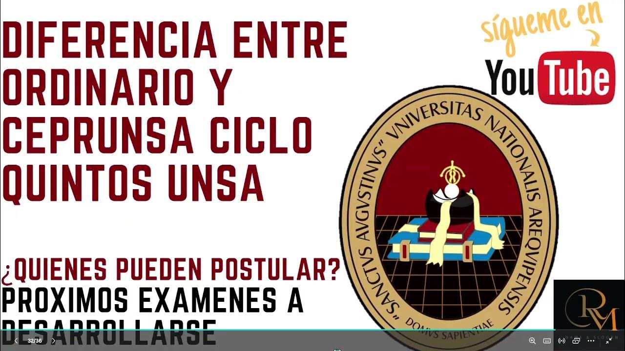 PRÓXIMOS EXÁMENES UNSA Diferencia entre ORDINARIO Y CEPRUNSA CICLO