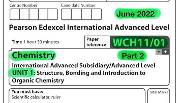 A level | chemistry | Unit 1 | Edexcel | June 2022 | Part 2 of 3