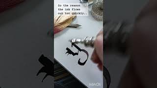 THIS is why the ink wasn't flowing😮...#calligraphy #lettering #shorts #asmr #Gothic #Pinterestfont