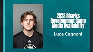 Luca Cagnoni speaks with Media at 2023 Sharks Development Camp