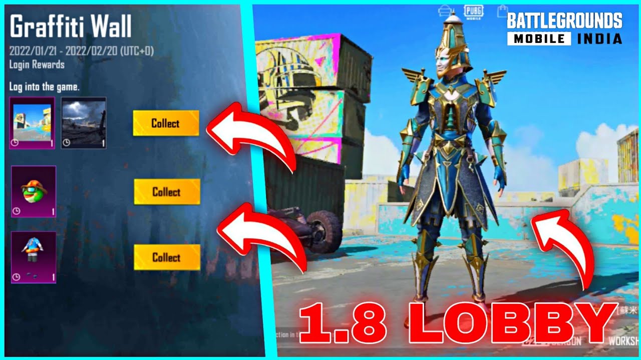 1.8 NEW GRAFFITI WALL LOBBY THEME BGMI | HOW TO GET 1.8 UPDATE LOBBY THEME GRAFFITI WALLJuniorgaming