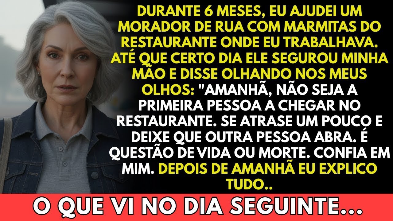 Um morador de rua me falou_ _Não seja a primeira a chegar amanhã._ e que aconteceu no dia seguinte…