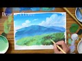 How to painting an animation background 【sky&mountains】
