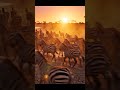 Zebra Herd Migrates Across Savanna#shortvideo