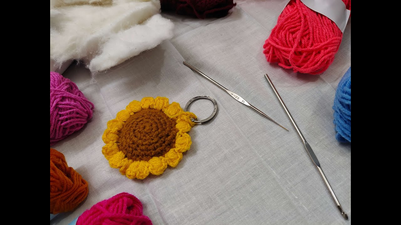 Flower Keychain Knitting Timelapse 🧵 | Handmade Craft