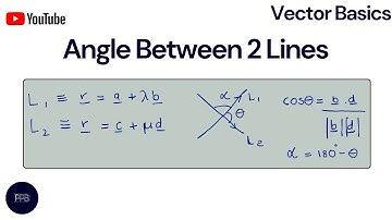 Angle Between Two Lines in Vector Geometry | Vectors Series