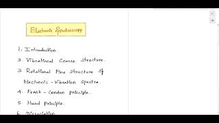 3. Electronic Spectroscopy