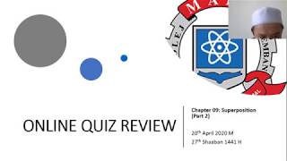 Chapter 9b Interference Diffraction A Level Physics (9702) ALFT12 Quiz Discussion