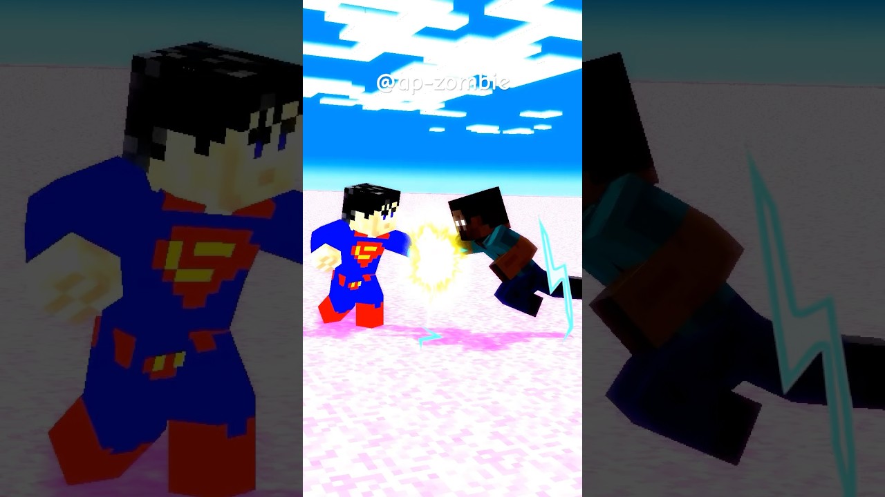 Zombie Become Herobrine in Superman Hit Challenge⚡🍎| Transform Belt #minecraft #shorts
