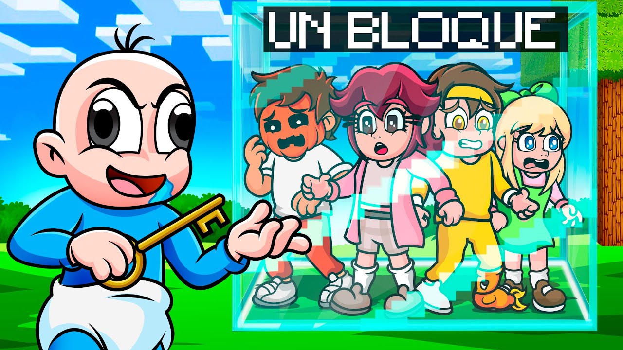 ¡Encerré a Mis Amigos en UN BLOQUE por 24 Horas! 😱 BEBÉ NOOB en MINECRAFT